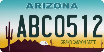 AZ license plate ABC0512