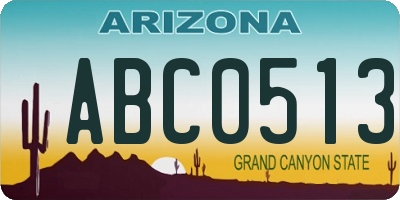 AZ license plate ABC0513