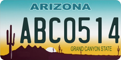 AZ license plate ABC0514