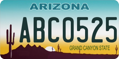 AZ license plate ABC0525