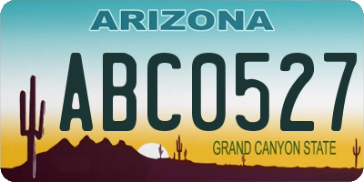 AZ license plate ABC0527