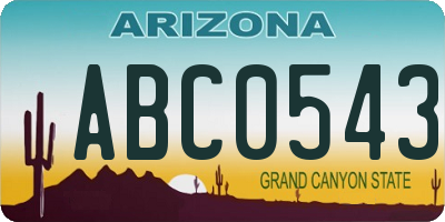 AZ license plate ABC0543
