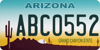 AZ license plate ABC0552