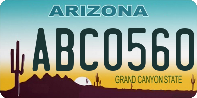 AZ license plate ABC0560
