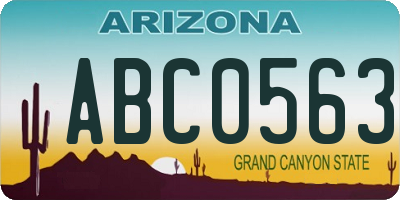 AZ license plate ABC0563
