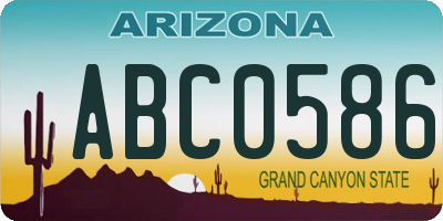 AZ license plate ABC0586