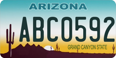 AZ license plate ABC0592