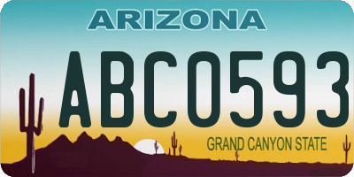 AZ license plate ABC0593
