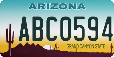 AZ license plate ABC0594