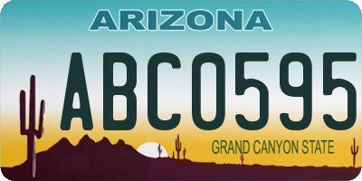 AZ license plate ABC0595