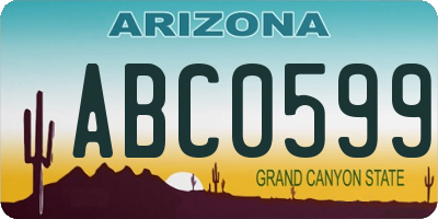 AZ license plate ABC0599