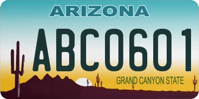 AZ license plate ABC0601