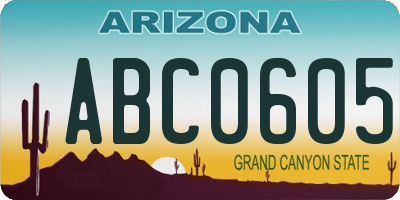 AZ license plate ABC0605