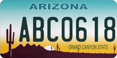 AZ license plate ABC0618