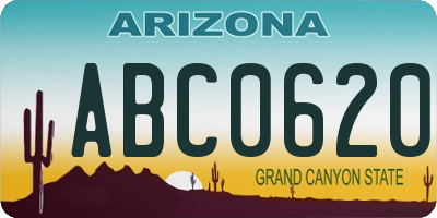 AZ license plate ABC0620