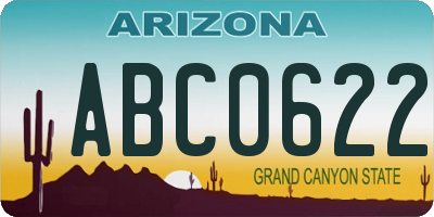 AZ license plate ABC0622