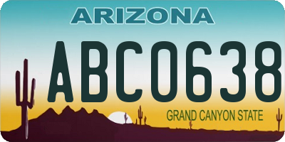 AZ license plate ABC0638