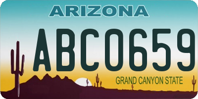 AZ license plate ABC0659