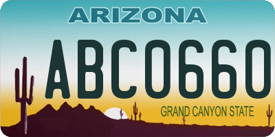 AZ license plate ABC0660