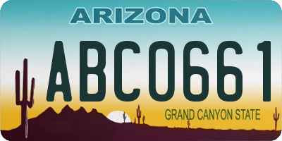 AZ license plate ABC0661