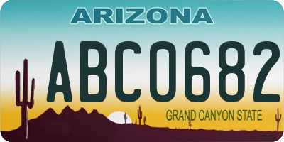 AZ license plate ABC0682
