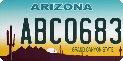 AZ license plate ABC0683