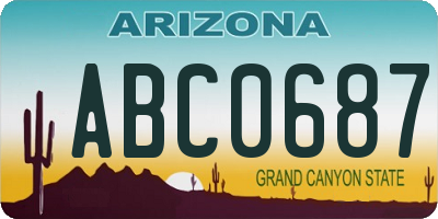 AZ license plate ABC0687