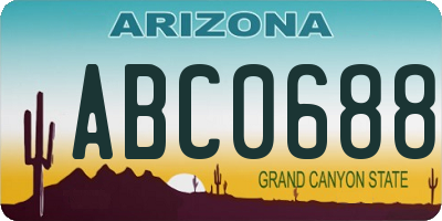 AZ license plate ABC0688