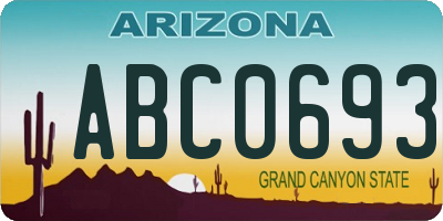 AZ license plate ABC0693