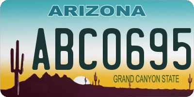 AZ license plate ABC0695