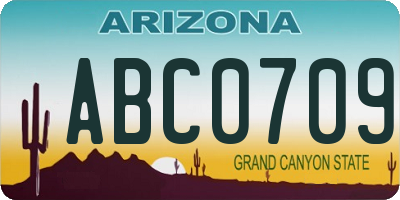 AZ license plate ABC0709