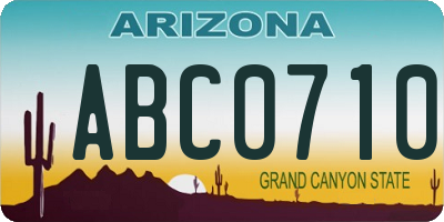 AZ license plate ABC0710