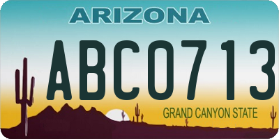 AZ license plate ABC0713