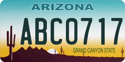 AZ license plate ABC0717