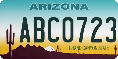 AZ license plate ABC0723