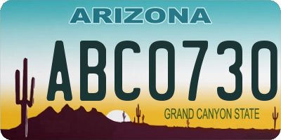 AZ license plate ABC0730