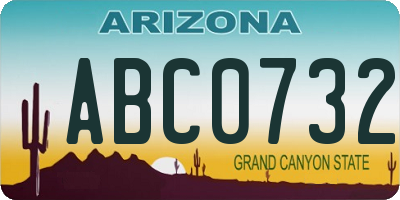 AZ license plate ABC0732