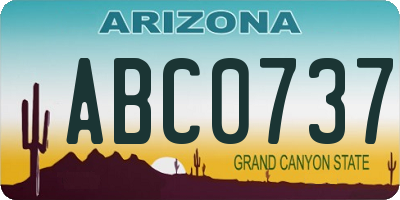 AZ license plate ABC0737