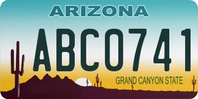 AZ license plate ABC0741