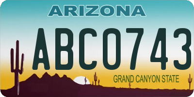 AZ license plate ABC0743