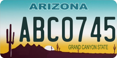 AZ license plate ABC0745