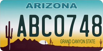 AZ license plate ABC0748