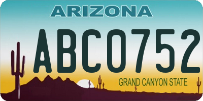 AZ license plate ABC0752
