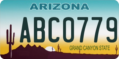 AZ license plate ABC0779