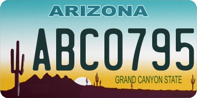 AZ license plate ABC0795