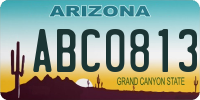 AZ license plate ABC0813
