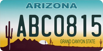 AZ license plate ABC0815