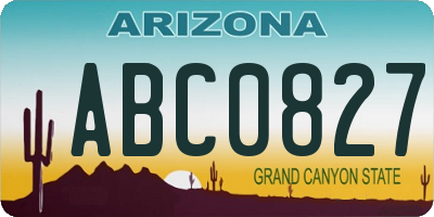 AZ license plate ABC0827