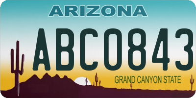 AZ license plate ABC0843