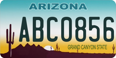AZ license plate ABC0856